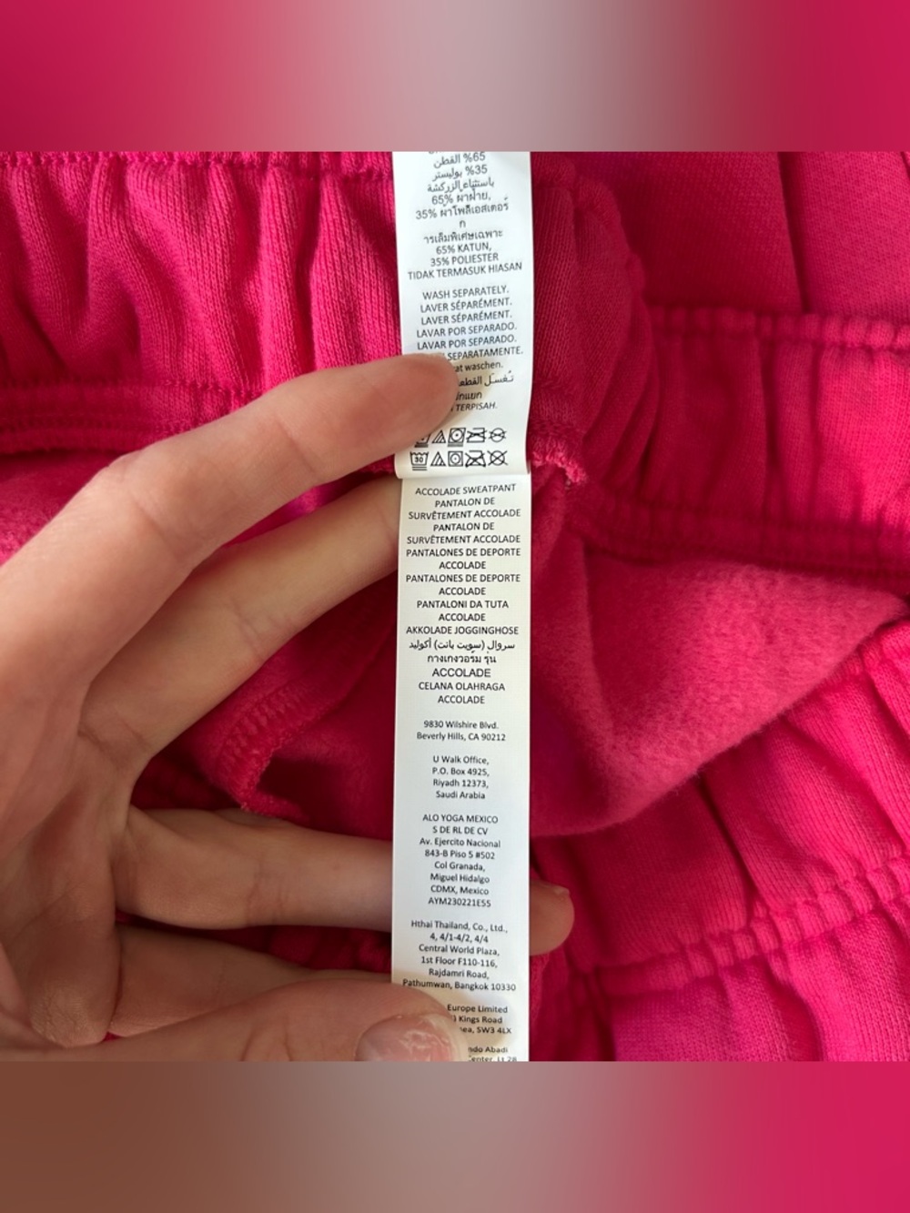 NWT New Alo Yoga Accolade Sweatpant in Pink Summer Crush Size Small RARE - Picture 10 of 12